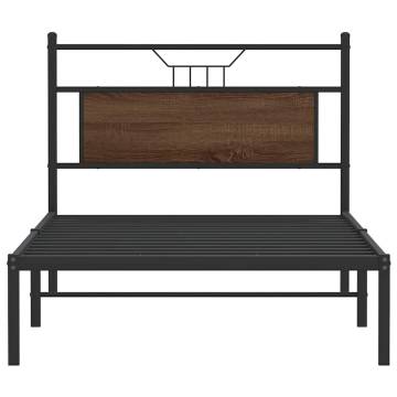 Brown Oak Bed Frame 107x203 cm - Durable & Stylish Design