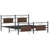 Brown Oak Metal Bed Frame 160x200 cm - Durable & Stylish