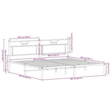 Sonoma Oak Bed Frame 200x200 cm - Stylish & Durable Design