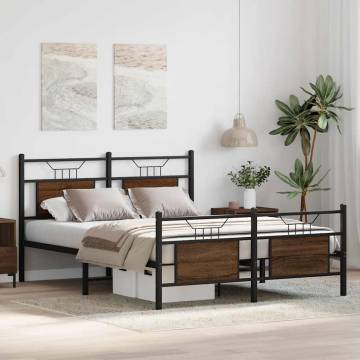 King Size Brown Oak Bed Frame 150x200 cm - Stylish & Durable