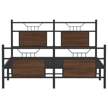 King Size Brown Oak Bed Frame 150x200 cm - Stylish & Durable