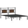 Brown Oak Bed Frame 140x200 cm - Durable & Stylish Design