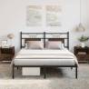 Brown Oak Bed Frame 140x200 cm - Durable & Stylish Design