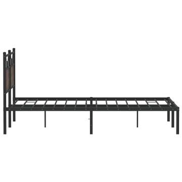 Brown Oak Bed Frame 140x200 cm - Durable & Stylish Design