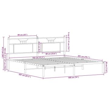 Sonoma Oak Bed Frame 183x203 cm - Durable & Stylish