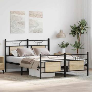 Sonoma Oak Bed Frame 150x200 cm King Size | HipoMarket