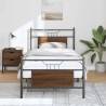 Brown Oak Bed Frame 90x200 cm - Durable Engineered Wood