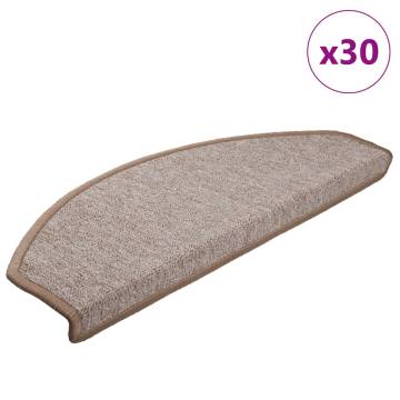 Stair Mats 30 pcs Light Brown - Non-Slip & Washable | HipoMarket