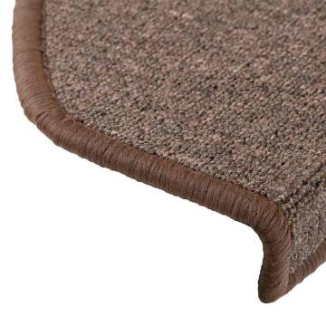 Stair Mats 30 pcs Coffee Brown | Non-Slip & Washable - Hipomarket