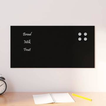 Wall-mounted Magnetic Board Black 60x30 cm - Tempered Glass