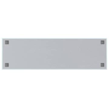 Wall-Mounted Magnetic Board White 100x30 cm - Tempered Glass