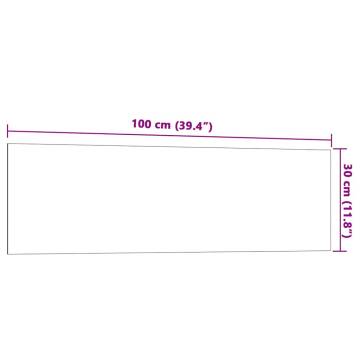 Wall-Mounted Magnetic Board White 100x30 cm - Tempered Glass