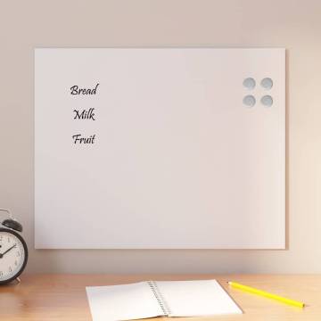 Wall-mounted Magnetic Board - White Tempered Glass 50x40 cm