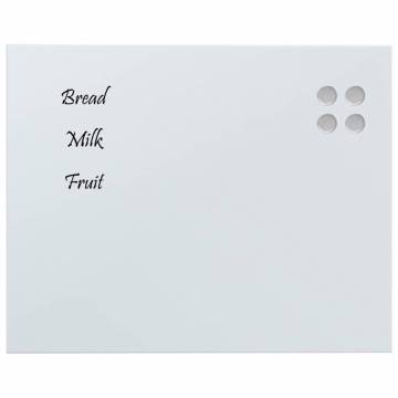 Wall-mounted Magnetic Board - White Tempered Glass 50x40 cm