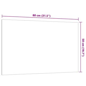 Wall-mounted Magnetic Board 80x50 cm White Tempered Glass