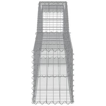 Arched Gabion Baskets 9 pcs - Galvanised Iron Garden Barrier