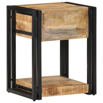 Solid Mango Wood Bedside Cabinet - Timeless Elegance