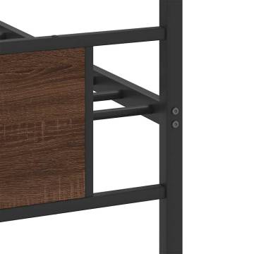 Brown Oak Bed Frame 80x200 cm - Durable & Stylish Design