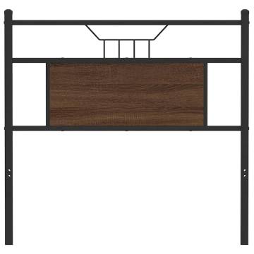 Stylish Brown Oak Headboard - 75 cm Engineered Wood & Steel