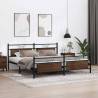 Brown Oak Metal Bed Frame 200x200 cm - Stylish & Durable