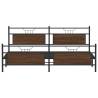 Brown Oak Metal Bed Frame 200x200 cm - Stylish & Durable