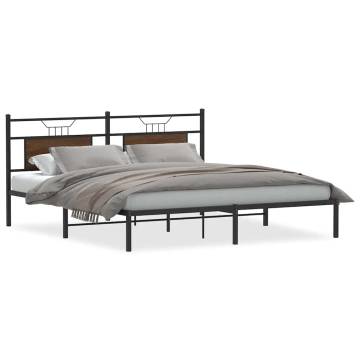 Stylish Brown Oak Bed Frame - 183x213 cm | HipoMarket