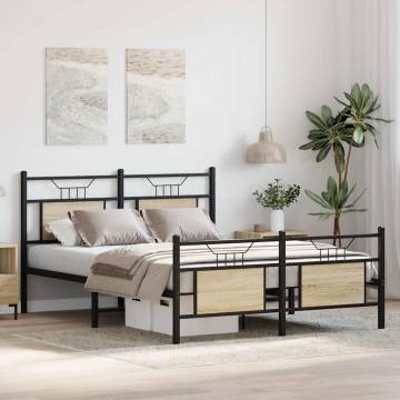 Sonoma Oak Bed Frame 140x190 cm | Stylish & Durable