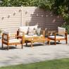  4 Piece Garden Sofa Set with Cushions Solid Wood Acacia Colour cream Model 2x chair + sofa + table Number of 1 