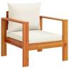 4 Piece Garden Sofa Set with Cushions - Solid Wood Acacia