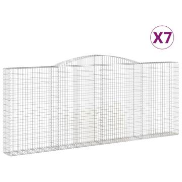 Arched Gabion Baskets Set - 7 pcs Galvanised Iron 400x30x160 cm