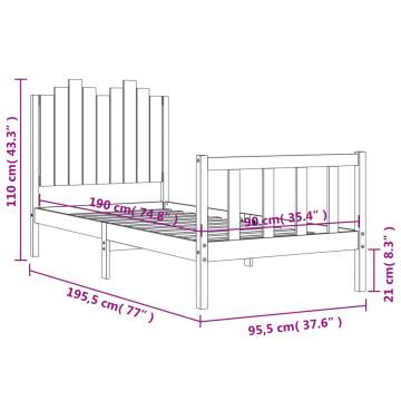 Single Pine Bed Frame 90x190 cm | Durable & Stylish Design