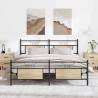  Metal Bed Frame without Mattress Sonoma Oak 183x213 cm Colour sonoma oak Size 183 x 213 cm Model with headboard & footboard 