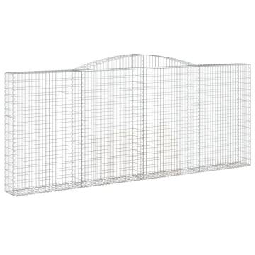 Arched Gabion Baskets Set - 7 pcs Galvanised Iron 400x30x160 cm