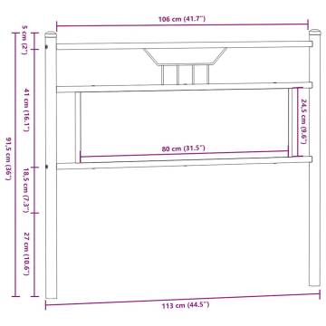 Stylish Sonoma Oak Headboard - Durable Engineered Wood & Steel