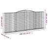 Arched Gabion Baskets Set - 7 pcs Galvanised Iron 400x30x160 cm