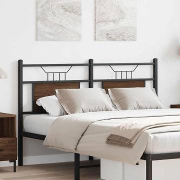 Brown Oak Headboard 140 cm | Durable Engineered Wood & Steel