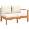 5 Piece Garden Sofa Set with Cushions - Solid Acacia Wood