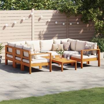 6 Piece Garden Sofa Set | Solid Acacia Wood & Cushions