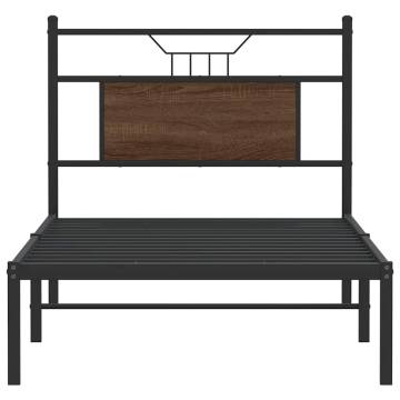  Bed Frame without Mattress Brown Oak 90x200 cm Engineered Wood