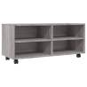 Stylish Grey Sonoma TV Cabinet with Castors - 90x35x35 cm