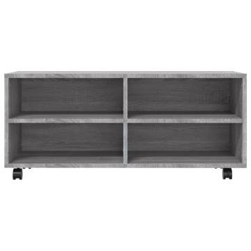 Stylish Grey Sonoma TV Cabinet with Castors - 90x35x35 cm