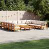  10 Piece Garden Sofa Set with Cushions Solid Wood Acacia Colour cream Model 2x corner + 6x sofa + 2x table Number of 1 