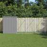 Dog House with Run Light Grey 214x1069x181 cm Galvanised Steel Colour light grey Size 214 x 1069 x 181 cm 