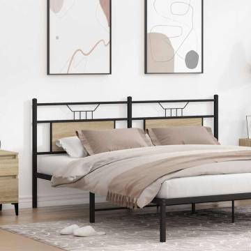 Headboard Sonoma Oak 160 cm - Engineered Wood & Steel