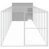 Light Grey Dog House with Run | Durable Galvanised Steel