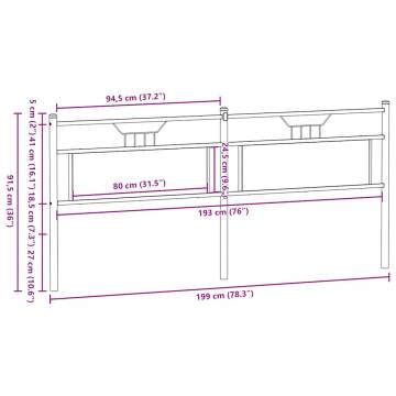 Stylish Brown Oak Headboard - Durable Engineered Wood & Steel