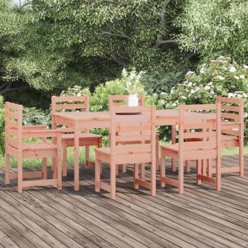 7 Piece Garden Dining Set - Solid Wood Douglas | Hipo Market