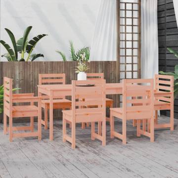 7 Piece Garden Dining Set - Solid Wood Douglas | Hipo Market