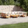  8 Piece Garden Sofa Set with Cushions Solid Wood Acacia Colour cream Model 2x corner + 4x sofa + 2x table Number of 1 