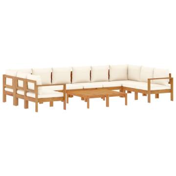 8 Piece Garden Sofa Set with Cushions | Solid Acacia Wood